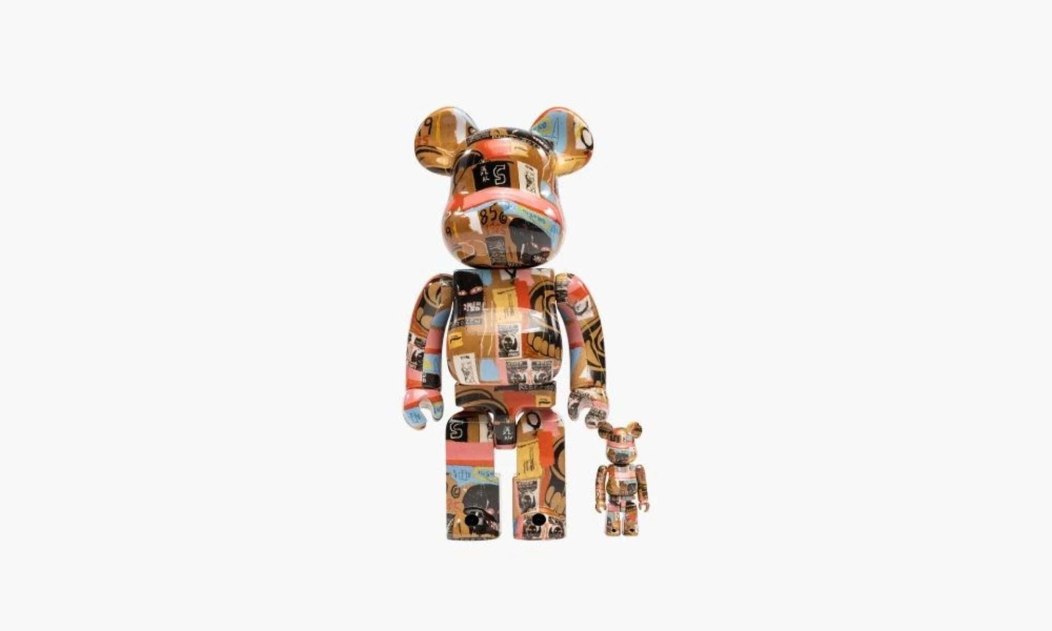 ФИГУРА MEDICOM TOY BEARBRICK ANDY WARHOL Х JEAN-MICHEL BASQUIAT #2 100% & 400% 7 CM & 28 CM