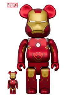 ФИГУРА MEDICOM TOY BEARBRICK IRON MAN MARK43 VER. 100％ & 400％ 7 CM & 28 CM - 3