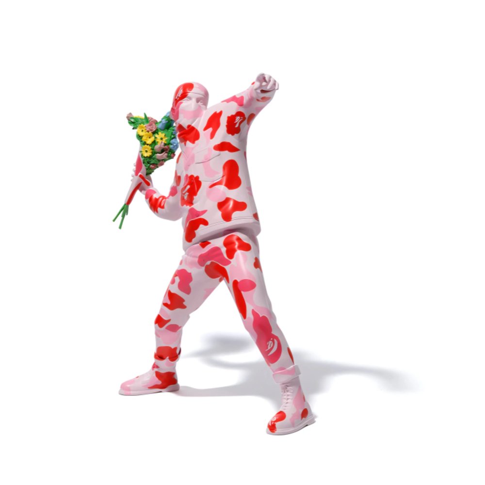 ФИГУРА BRANDALISM X BANKSY X BAPE FLOWER BOMBER PINK 36 CM